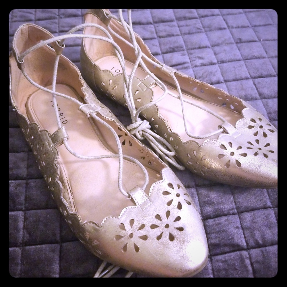 Torrid lace up ballet slippers